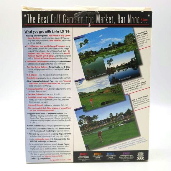 Links LS 1999 PC CD Big Box Arnold Palmer Golf St Andrews Video Game Complete - Picture 3 of 9